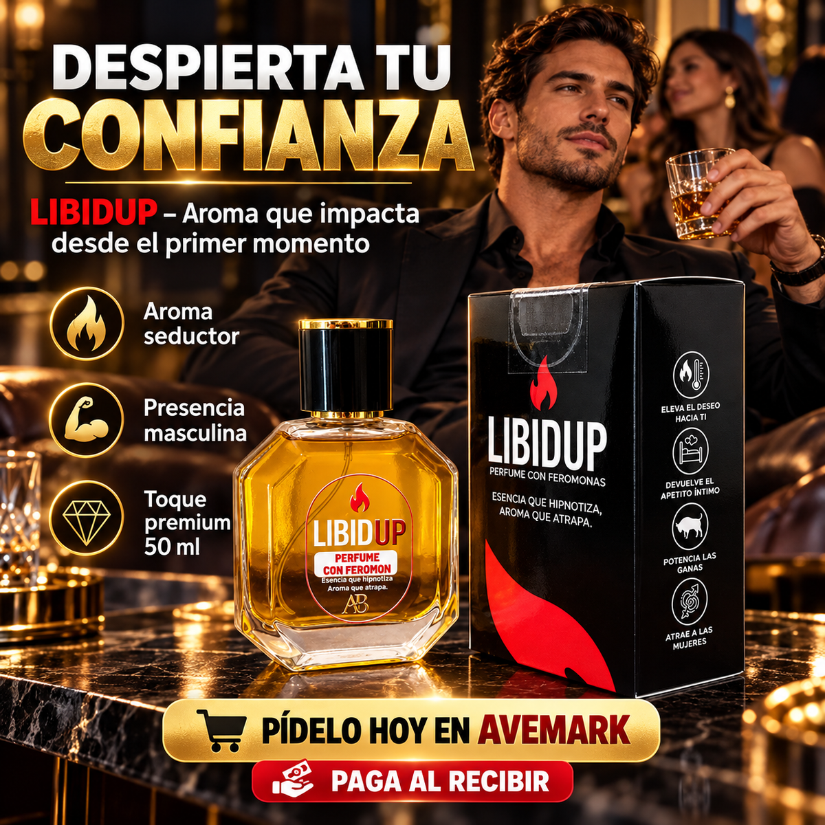 LIBIDUP – Perfume Masculino con Feromonas 50 ml | Aroma Seductor