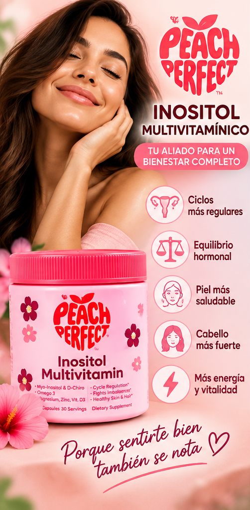 🌸 PEACH PERFECT – INOSITOL MULTIVITAMÍNICO | 120 CÁPSULAS