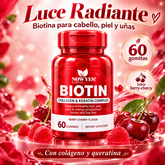 NOWYES! Biotina 3 en 1 – Cabello, Piel y Uñas