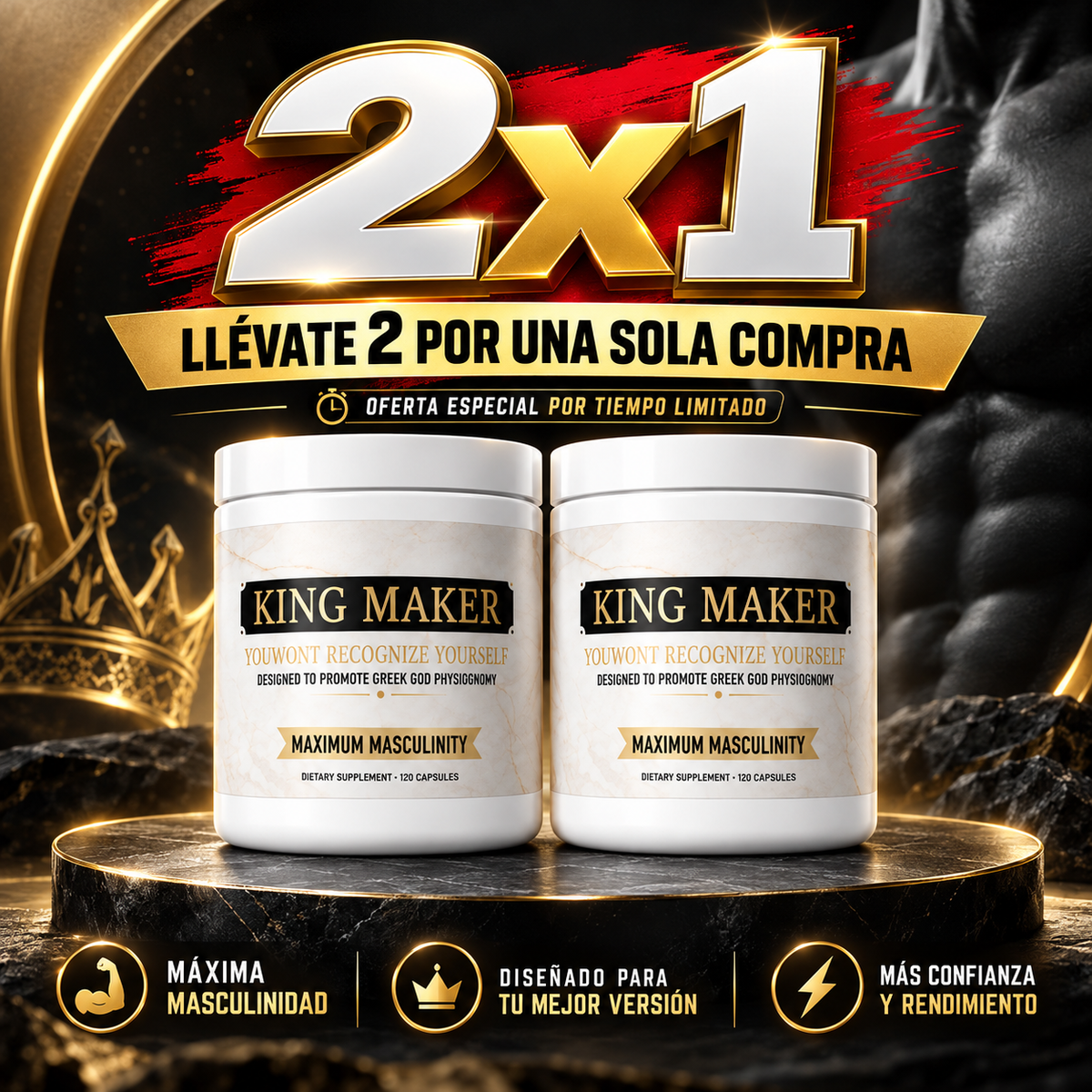 King Maker – Poder y Vitalidad Masculina | 120 Cápsulas
