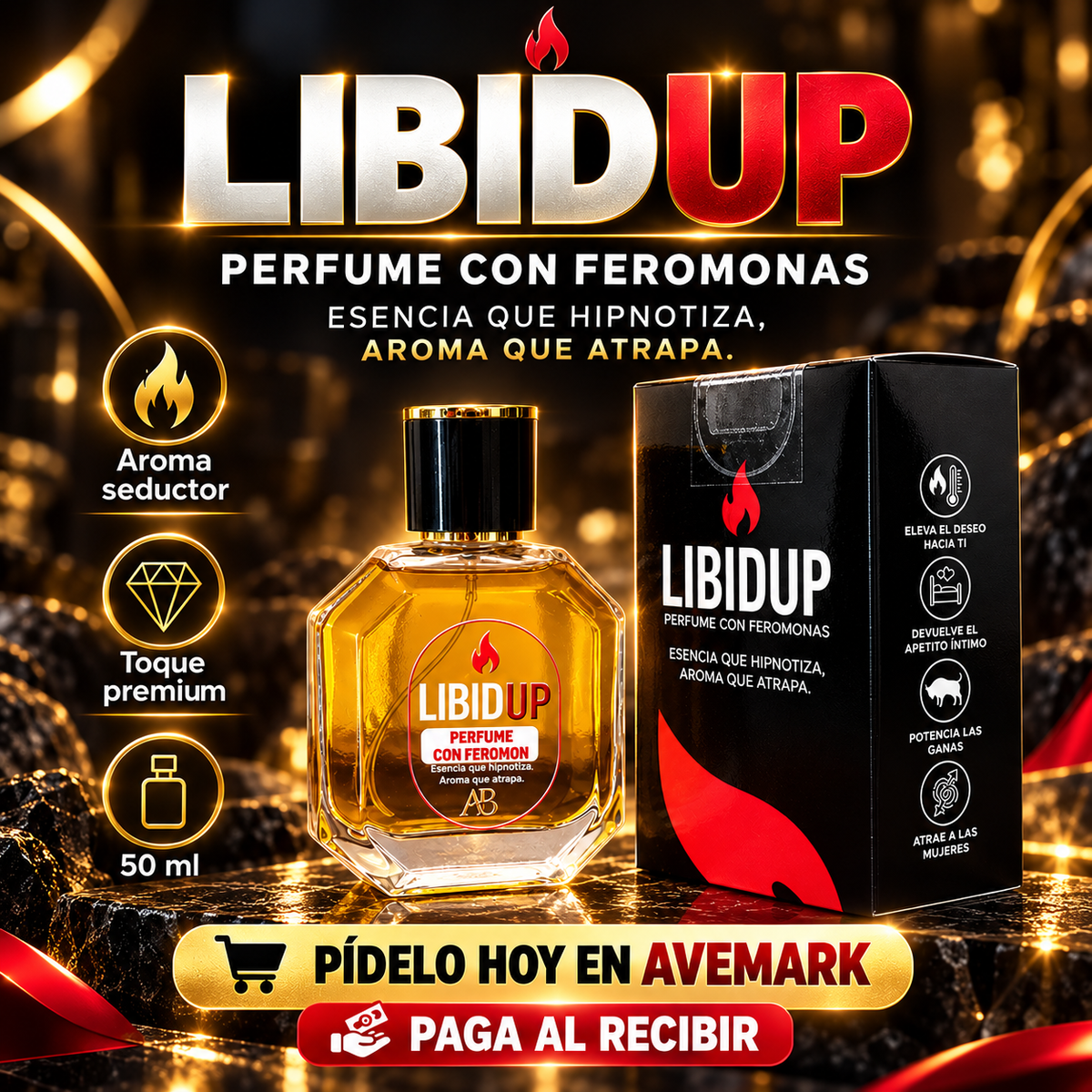 LIBIDUP – Perfume Masculino con Feromonas 50 ml | Aroma Seductor