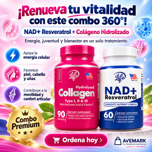 Combo Vitalidad y Firmeza 360° — Colágeno + NAD+ Resveratrol