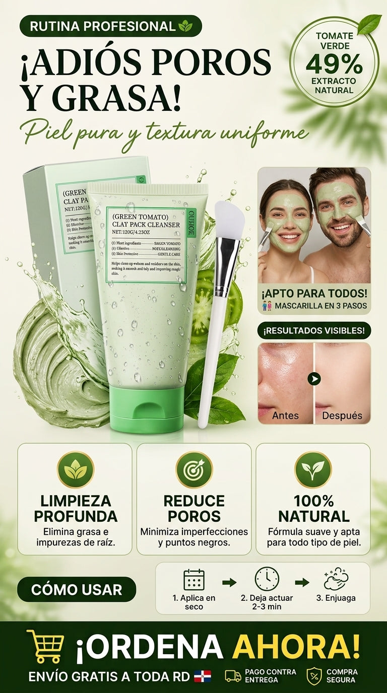 Mascarilla Facial Detox de Tomate Verde 120G + Aplicador