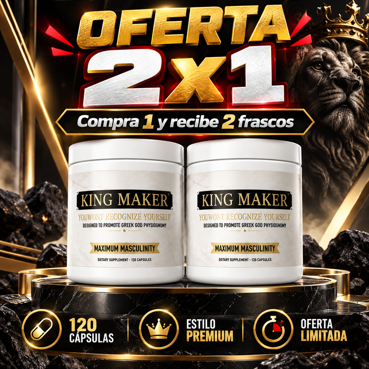 King Maker – Poder y Vitalidad Masculina | 120 Cápsulas