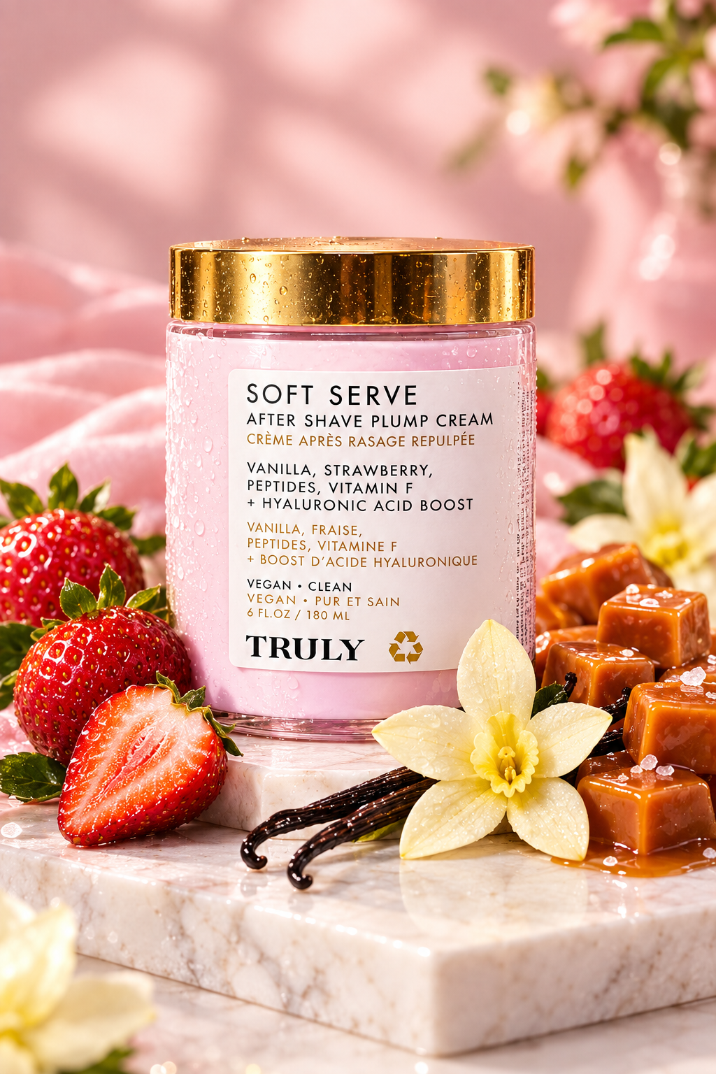 Crema Corporal Truly Soft Serve con fresas, vainilla y caramelo